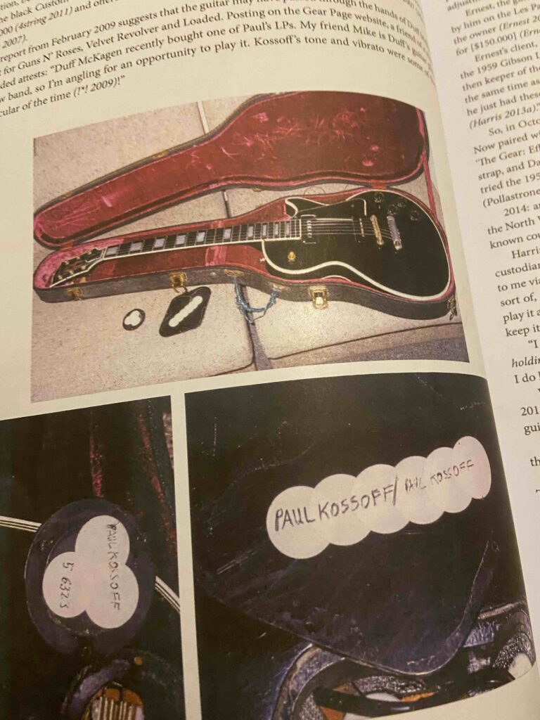 La guitare Gibson Les Paul Custom de Paul Kossof